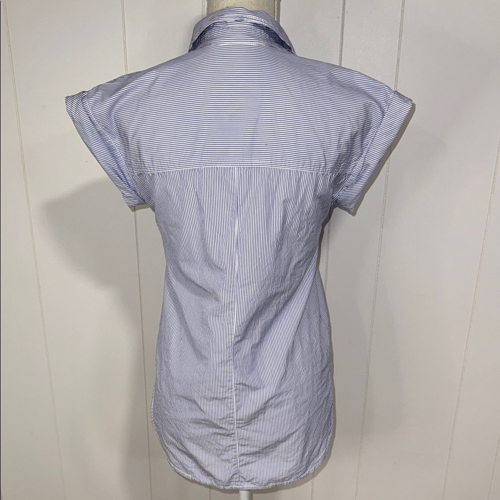 J. Crew Blue Striped Blouse - Picture 4 of 5